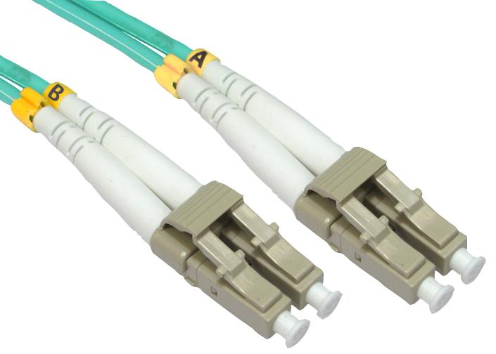 Multimode OM4 50 125µm LC LC Duplex Fibre Optic Patch Lead 0 5m Pro