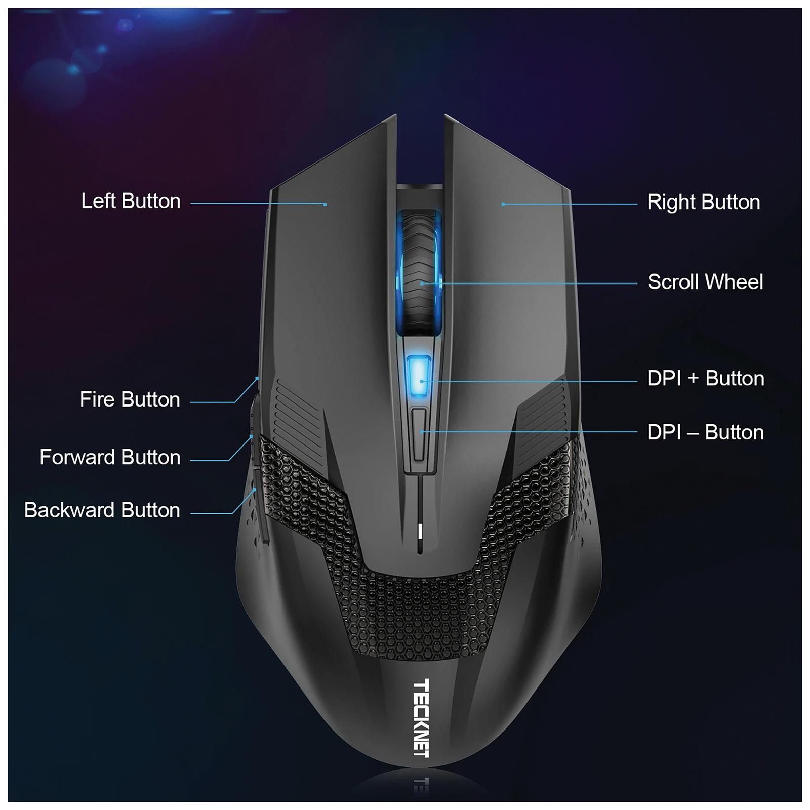 Raptor Prime Button Dpi Wireless Gaming Mouse Black Tecknet Cpc