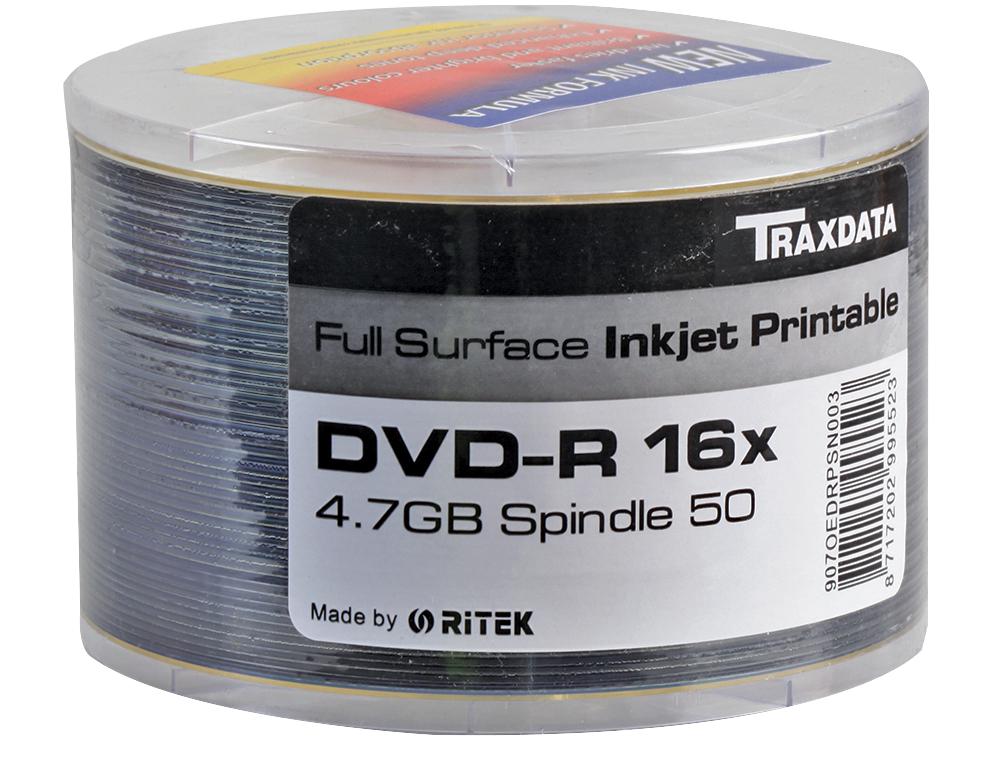 16x Speed Inkjet Printable DVD R Blank DVDs Spindle 50 Pack