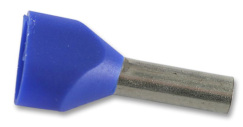 Twin Bootlace Ferrule 2.5mm Blue Pack 100