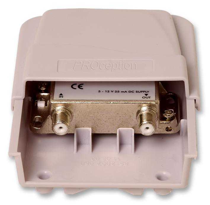 Screened Masthead Amplifier 1 Input 1 Output 27dB LowNoise UHF