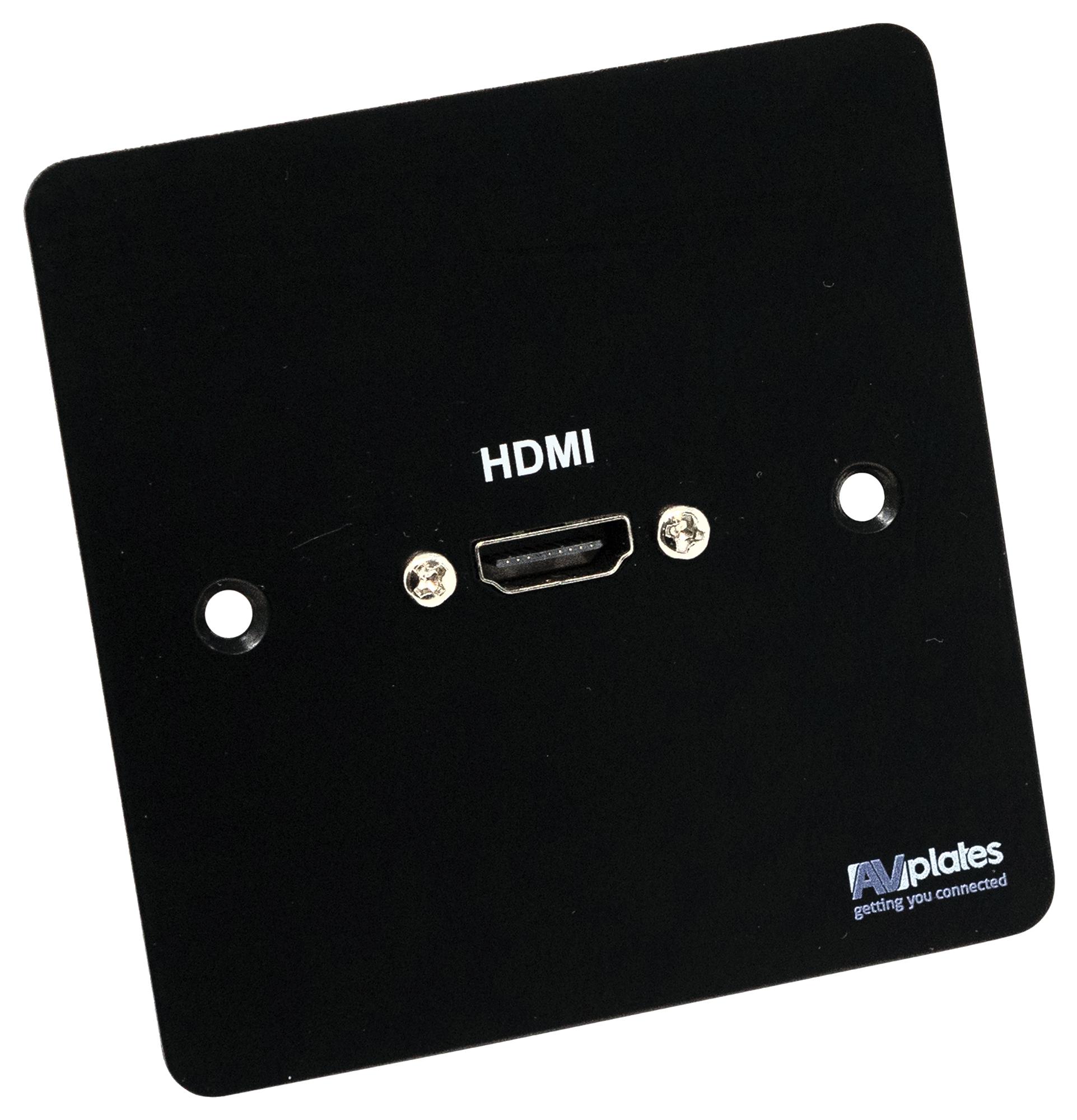 1 Gang HDMI 2.0 Multimedia Face Plate, Black - Avplates | CPC