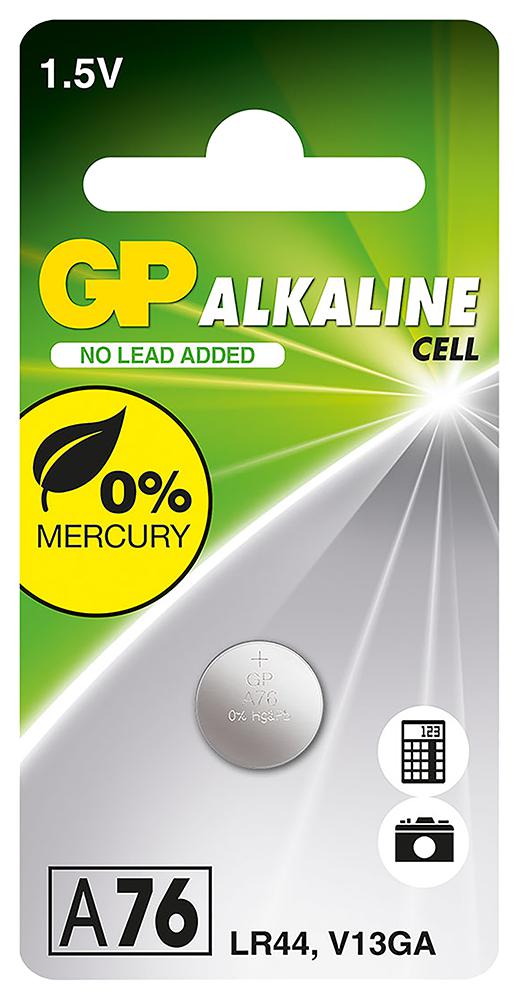 GP BATTERIES GPPBAA76F001 Alkaline Button Cell 1.5V Battery LR44