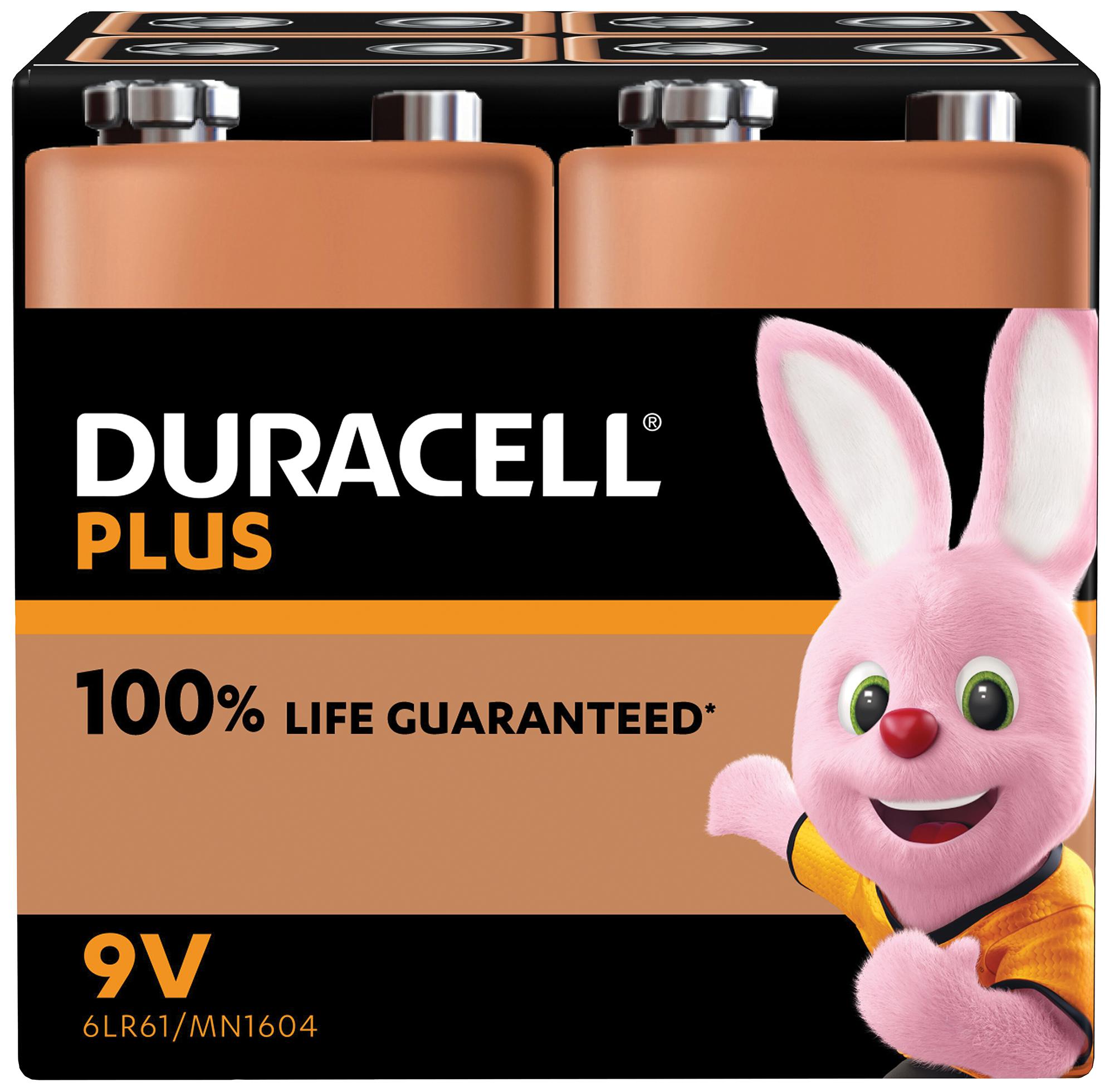 Plus Power 9v Pp3 Alkaline Batteries 4 Pack Duracell Cpc 0825