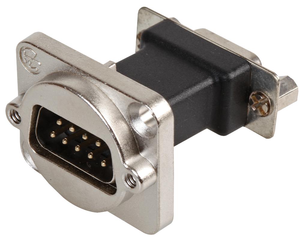 9 Pin D Sub Plug To Socket Panel Mount Feedthrough Adaptor Silver Metal D Shape Housing Neutrik Cpc Uk