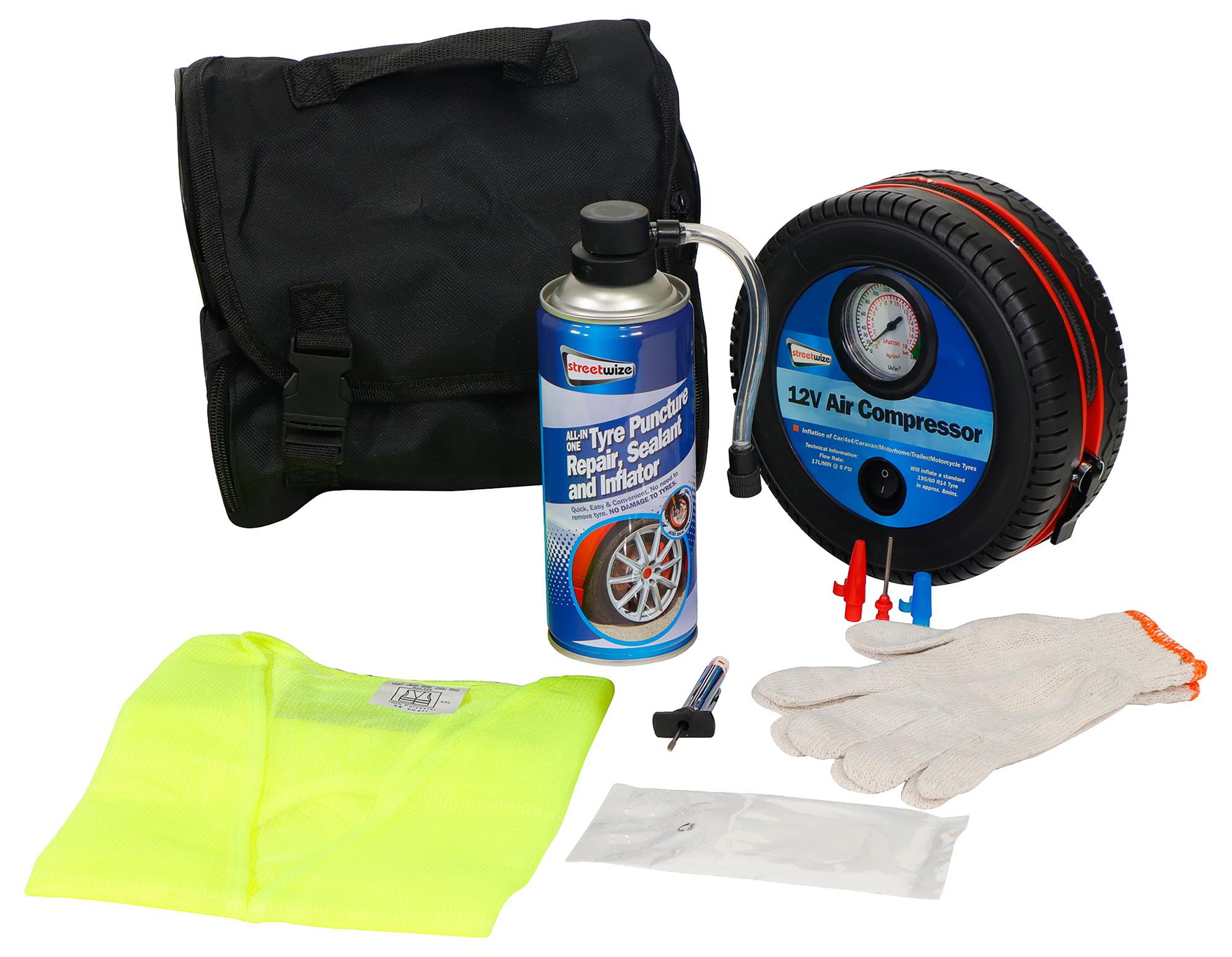 Tyre Sealer Kit with Compressor Streetwize CPC