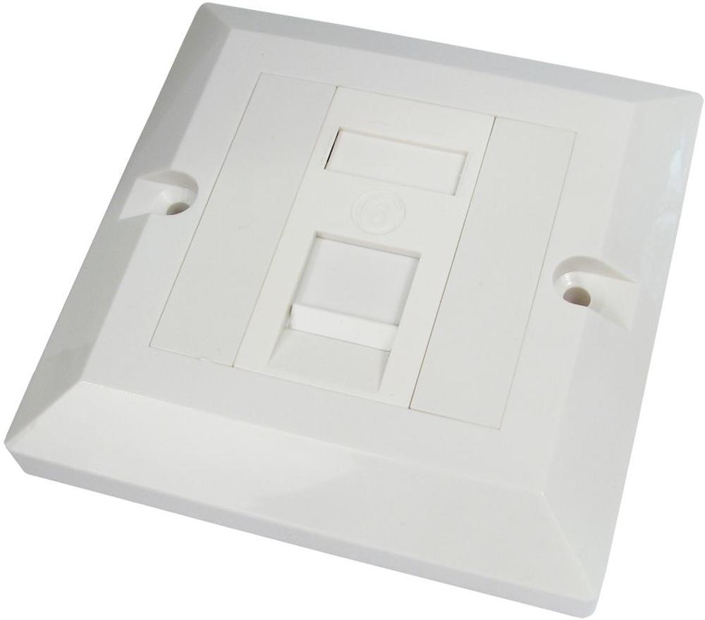 1-Gang Single Socket RJ45 Cat6 Faceplate White - Newlink | CPC 1-Gang Single Socket RJ45 Cat6 Faceplate White - Newlink | CPC