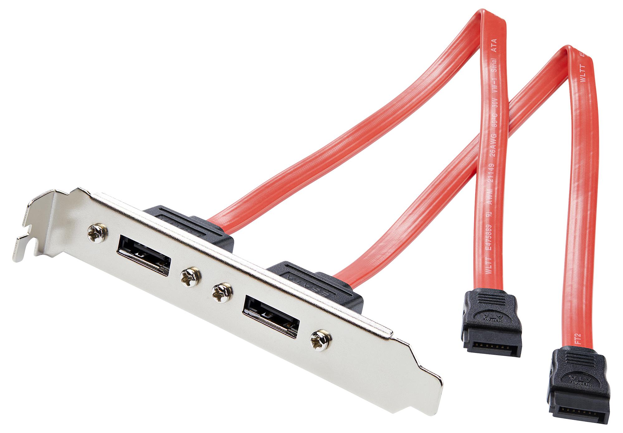 2 Port ROB SATA to eSATA PC Backplate Adaptor - Startech | CPC