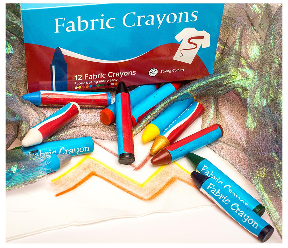 Fabric Crayons, Pack of 12 Assorted Colours - Scolaquip | CPC