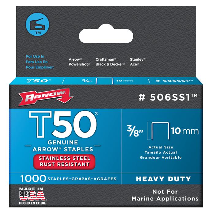 1000 Pack 10mm T50 Heavy Duty Stainless Steel Staples