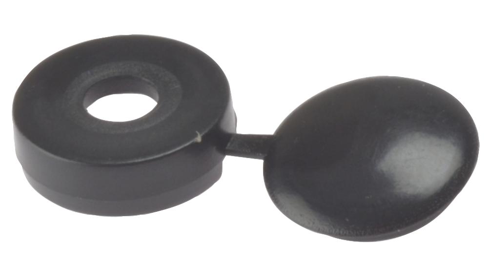 35mm 4mm Black Plastic Hinged Screw Cover Caps 100 Pack Unbranded Cpc 8041