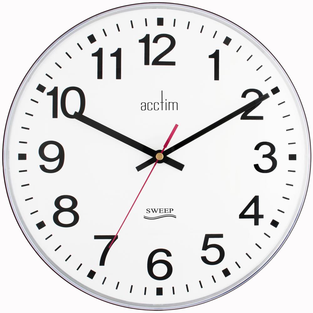 Clarkenwell 300mm Silent NonTicking Wall Clock, White Acctim CPC