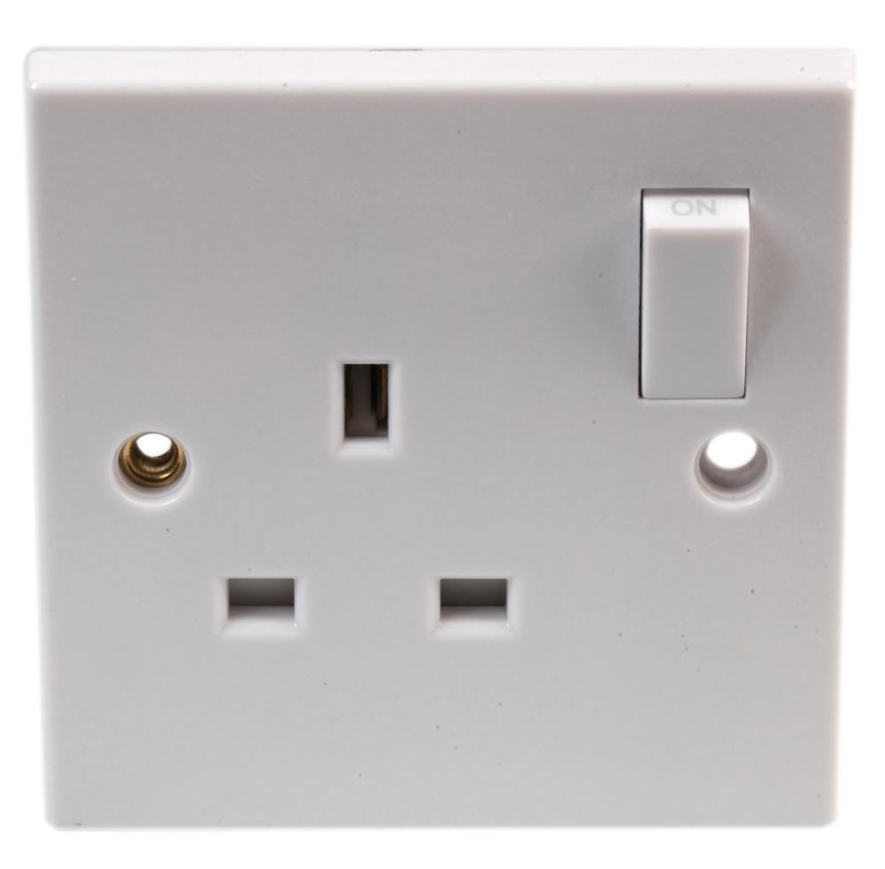 13A Switched Socket 1 Gang Single Pole Pro Elec CPC