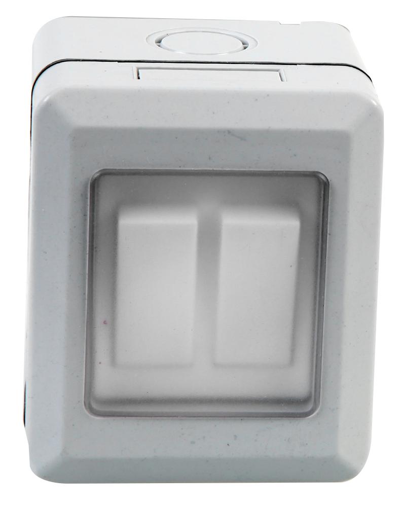 PRO ELEC PEL00889 2-Gang 2-Way Weatherproof Switch, IP55