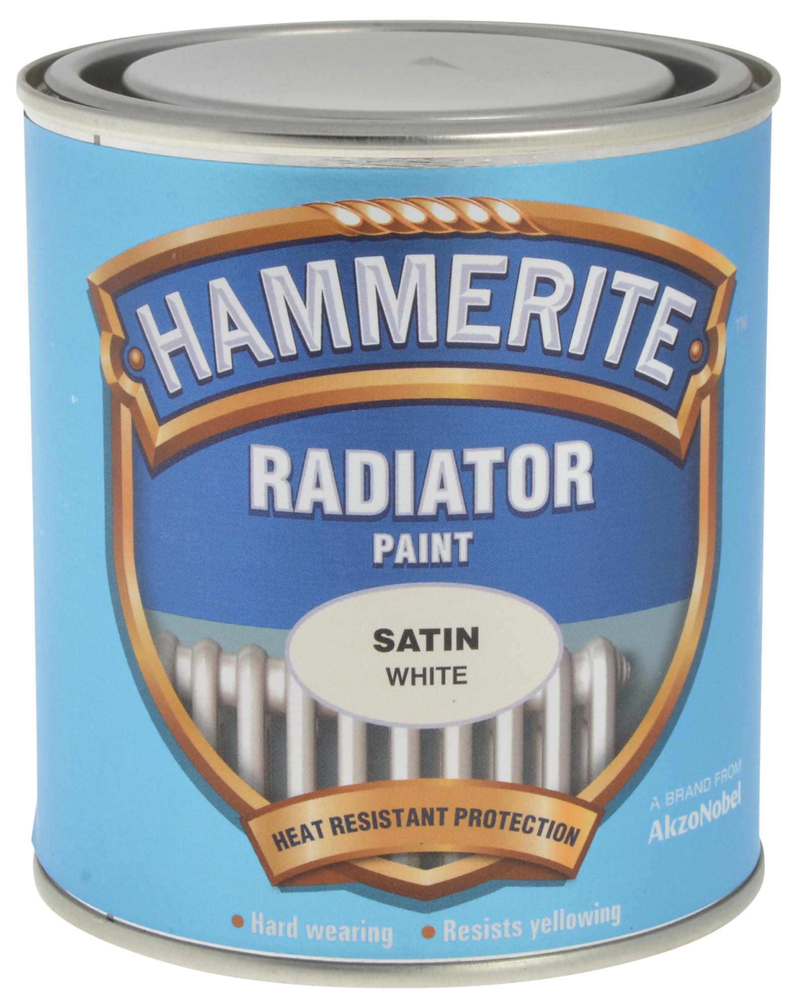 Radiator Paint Satin White 500ml Hammerite CPC