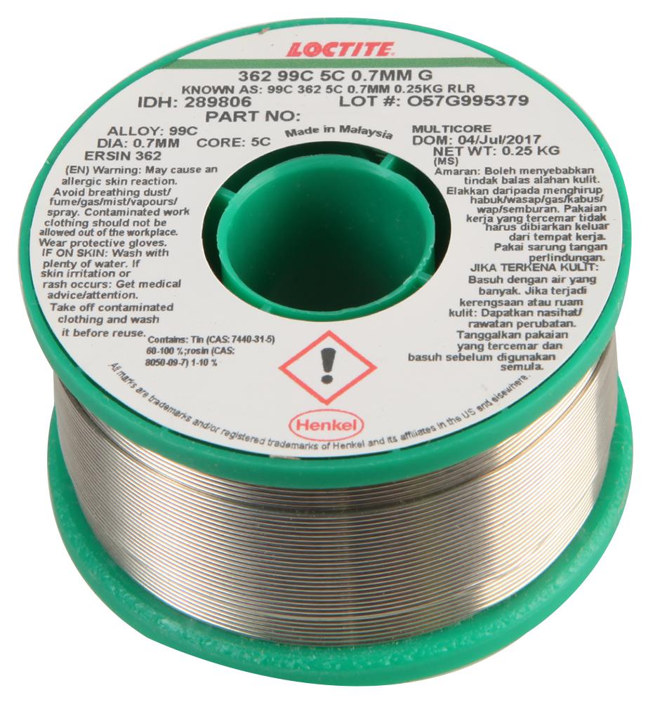 Solder Cored Wire Flux Lead Free 22swg Multicore Loctite Cpc