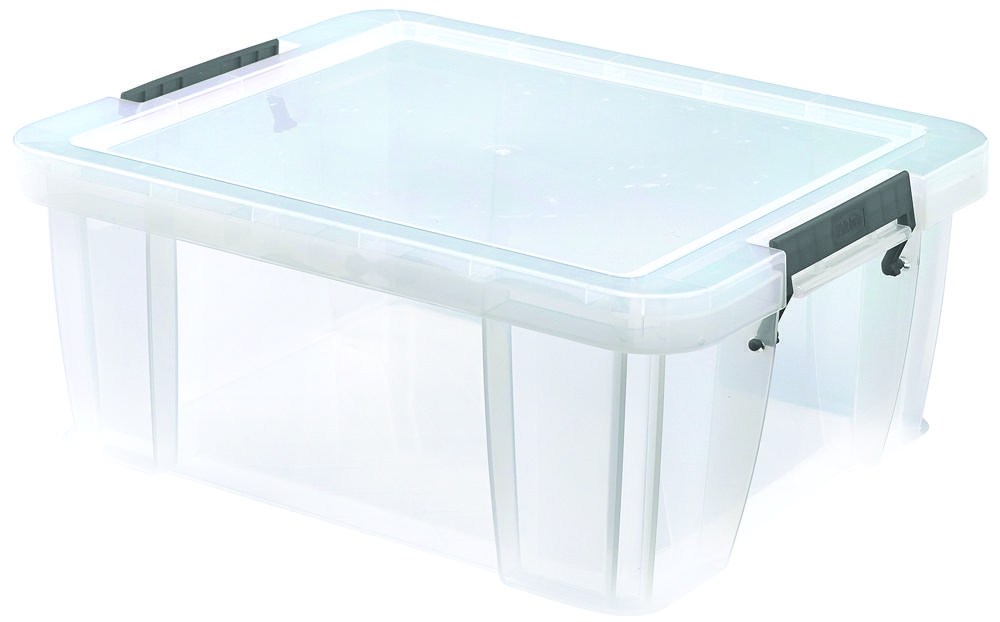 24l Clear Allstore Storage Box - 180mm X 390mm X 480mm - Whitefurze 