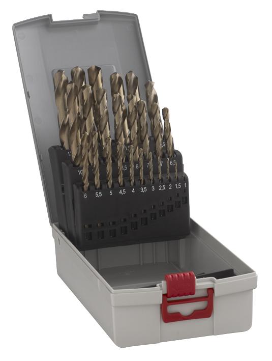 1mm - 13mm HSS-Co Cobolt Drill Bit Set, 25 Piece - Bosch - Professional ...