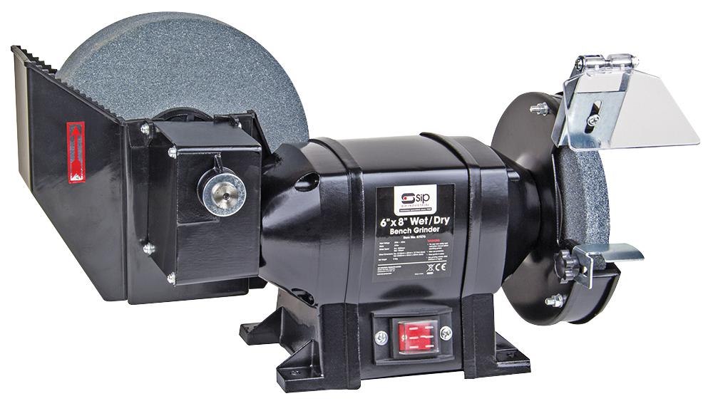 6 150mm X 8 200mm 375w Wet Dry Bench Grinder 230v Sip