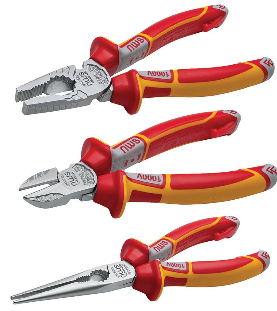 VDE Insulated Pliers Set, 3 Piece (Combination Pliers, Side Cutters ...