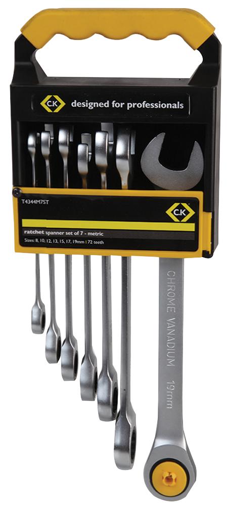 CK TOOLS T4344M7ST Metric Ratchet Spanner Set 7 Piece