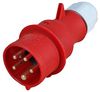 203-TLS 203-TLS - 16A, 415V, Cable Mount Multi-Grip CEE Plug, 3P+N+E, Red, IP44