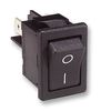 H8550VBACA - Rocker Switch, DPST, Black / White