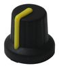 MC72605S MC72605S - 16mm Soft Touch Instrument Knob, Black / Yellow, 6mm Shaft