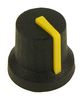 MC170850BR MC170850BR - 16.2mm Soft Touch Rubber Instrument Knob, D Shaft, Black / Yellow