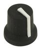 MC170849BR MC170849BR - 16.2mm Soft Touch Rubber Instrument Knob, D Shaft, Black / White
