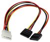 PYO2LP4SATA PYO2LP4SATA - LP4 Molex Male to Twin 15 Pin SATA Female Power Lead Non-Latching, 305mm