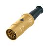 NYS322AG - DIN Connector, Male, 5 Pin, 5mm Cable, Gold