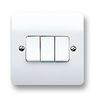 K4873WHI - Logic Plus 3 Gang 2 Way Light Switch, 10AX White