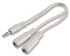 PSG02896 - 3.5mm Stereo Jack Plug to 2x Sockets Headphone Splitter, 0.2m White