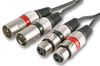 PLS00205 PLS00205 - Twin 3 Pin XLR Male to XLR Female Lead, 3m Black