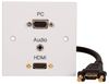 PELR0091 PELR0091 - 1 Gang Multimedia Plug and Play Wallplate, HMDI Socket, 15 Pin VGA Socket, and 3.5mm Stereo Jack Socket