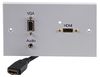 PELR0092 PELR0092 - 2 Gang Multimedia Plug and Play Wallplate, HMDI Socket, 15 Pin VGA Socket, and 3.5mm Stereo Jack Socket