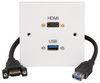 PELR0101 PELR0101 - 1 Gang Multimedia Wall Plate, HDMI / USB-A