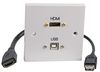 PELR0102 PELR0102 - 1 Gang Multimedia Wall Plate, HDMI / USB-B