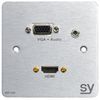SY-WP-HV-BA SY-WP-HV-BA - 1-Gang HDMI Slim Metal Wallplate with VGA, Silver
