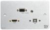SY-WP-HVU-BA SY-WP-HVU-BA - 2-Gang HDMI Wallplate with VGA & USB, Aluminium