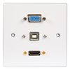 PELR0111 PELR0111 - 1 Gang Multimedia Plug and Play Wallplate with HDMI Socket, VGA Socket and USB B Socket