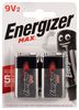E300115800 - 9V PP3 Alkaline Max Batteries, 2 Pack