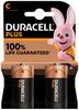 DURACELL PLUS POWER C 2PK - Plus Power C Alkaline Batteries, 2 Pack