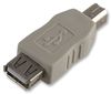 PP01854 - USB 2.0 A Socket to USB 2.0 B Plug Adaptor, Light Grey