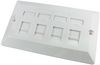 UT-899004 - 2 Gang 4 Socket RJ45 Cat5e Faceplate, White