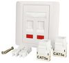 70449PI 70449PI - 1 Gang Twin RJ45 Socket Cat5e Faceplate, White