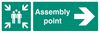 12143H - Assembly Point - Arrow Right Plastic Sign - 300mm x 250mm
