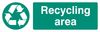 16611M - Recycling Area - Plastic Sign - 200mm x 600mm