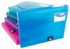 1690 - A4 40mm Transparent Box File, Assorted 5 Pack
